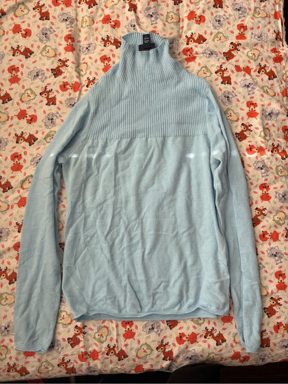 Scoop Light Blue Turtleneck Sweater